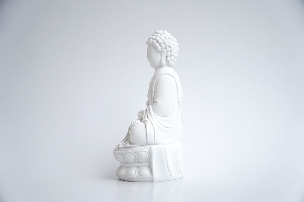 Tượng Phật A Di Đà ngồi trắng ngà - Cao 15cm