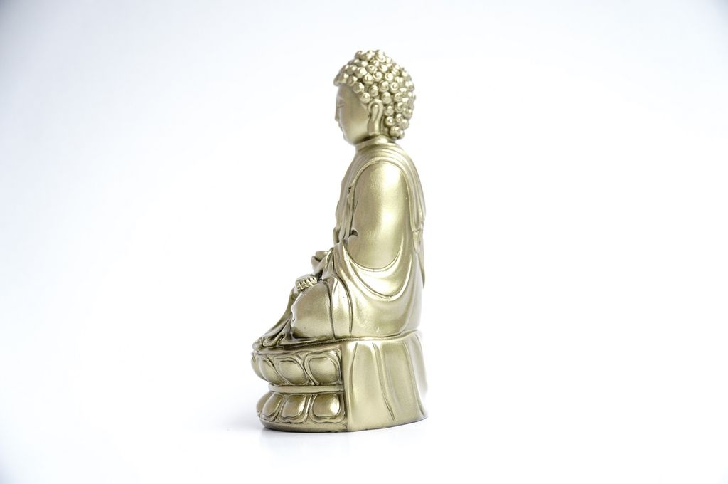Tượng Phật A Di Đà ngồi xi mạ đồng - Cao 15cm