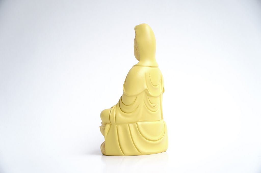 Tượng Phật Bà Quan Thế Âm Bồ Tát ngồi vàng đất - Cao 15cm