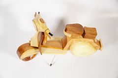 Quà tặng lưu niệm Xe gỗ mô hình xe Vespa cổ cao cấp - Dài 26cm Cao 16cm
