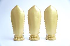 Bộ 3 tượng Tam Thế Phật Tây Phương Tam Thánh đứng nhũ vàng - Cao 18cm