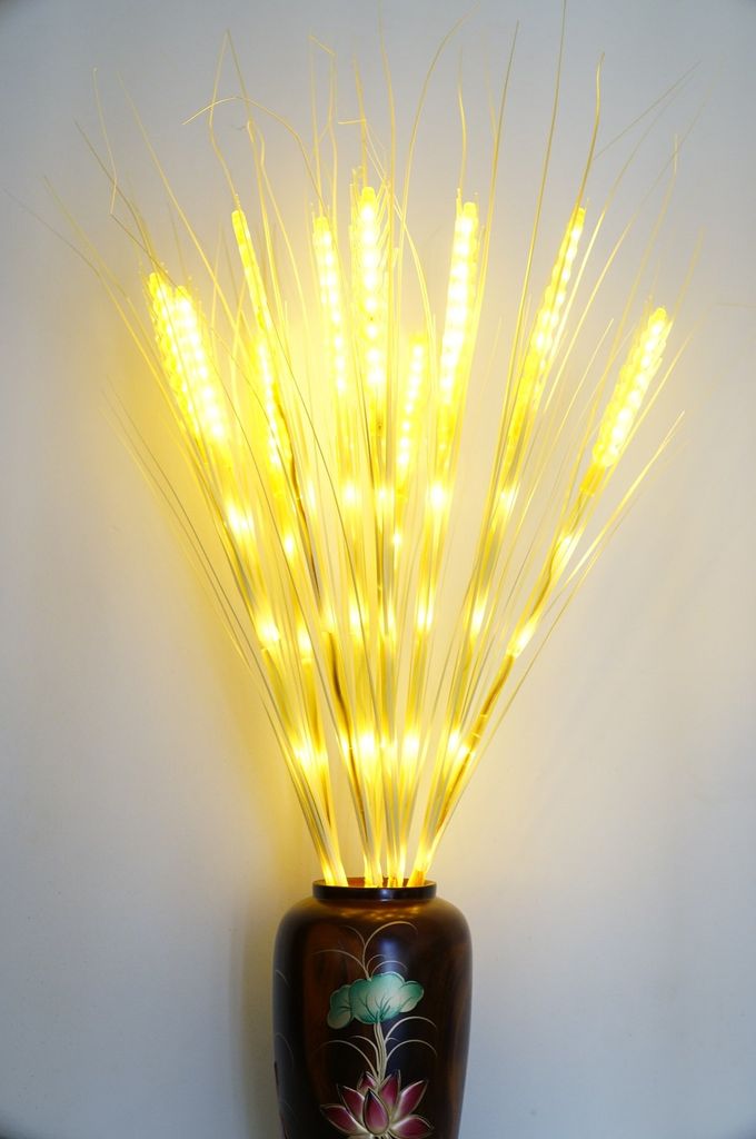 Đèn thờ led điện 10 chùm bông lúa mạch đặt bàn thờ Phật, Gia Tiên, Thần tài cao cấp - Cao 80cm