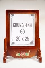 Khung hình thờ cúng đơn gỗ vẽ sen nổi thủ công mặt kính cao cấp - Nhiều cỡ