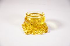 Hủ vàng bát Tụ Bảo Bồn lưu ly đường kính 6cm + 40 thỏi vàng Kim Nguyên Bảo tài lộc linh ứng