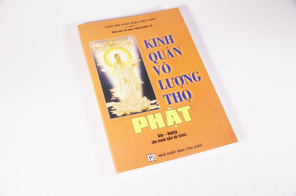 Sách Phật giáo Kinh Quán Vô Lượng Thọ Phật - Thích Hưng Từ bìa giấy vàng 145 trang