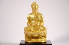 Tượng phật A Di Đà ngồi tòa sen có đế nhũ vàng - Cao 12cm