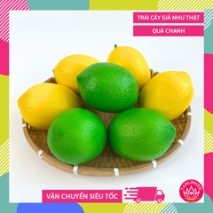 Quả chanh giả giống như thật, mô hình trái cây giả trang trí cao cấp - Trái chanh xanh