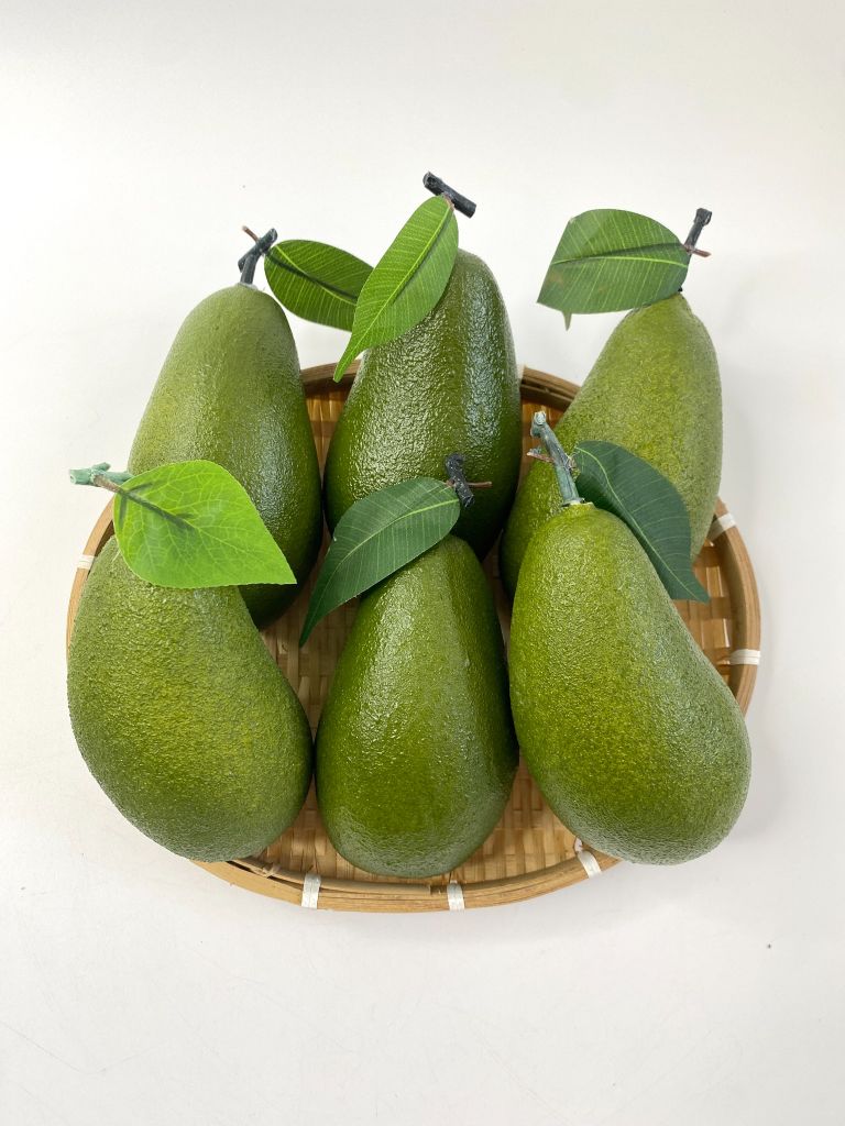 Trái Bơ giả trang trí xe sinh tố nước ép, mô hình trái cây giả cao cấp quả bơ xanh