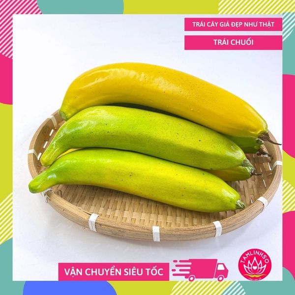 Trái chuối giả trưng bày quán sinh tố nước ép, trái cây giả trang trí cao cấp loại xịn giống thật 99%