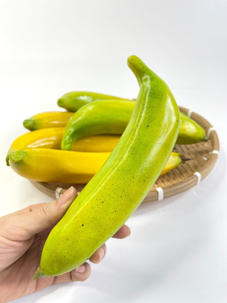 Trái chuối giả đẹp như thật, trái cây giả trang trí cao cấp loại xịn giống thật 99% -  Trái chuối xanh