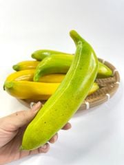 Trái chuối giả đẹp như thật, trái cây giả trang trí cao cấp loại xịn giống thật 99% -  Trái chuối xanh