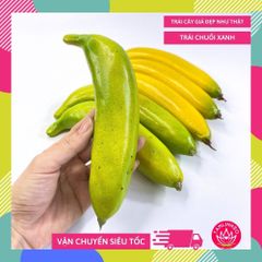 Trái chuối giả đẹp như thật, trái cây giả trang trí cao cấp loại xịn giống thật 99% -  Trái chuối xanh