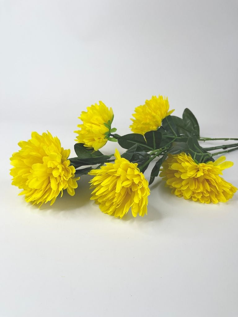 Hoa giả trang trí, hoa Cúc đặt bàn thờ trang trí hoa to dày dặn loại xịn - Dài 95cm
