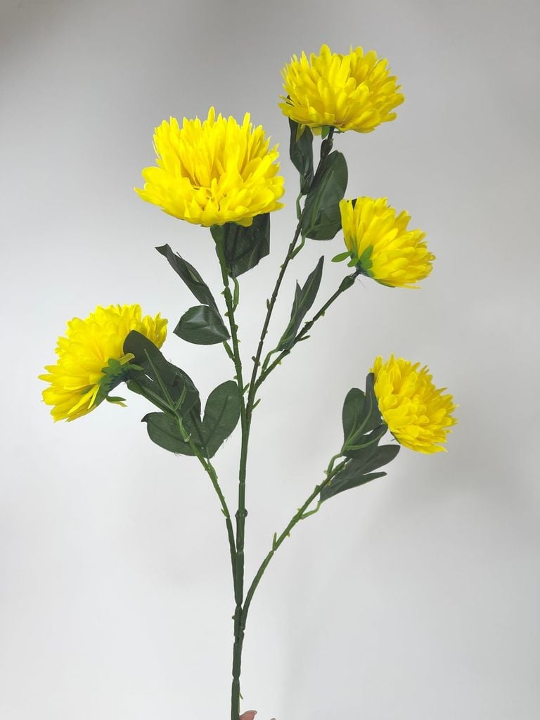 Hoa giả trang trí, hoa Cúc đặt bàn thờ trang trí hoa to dày dặn loại xịn - Dài 95cm