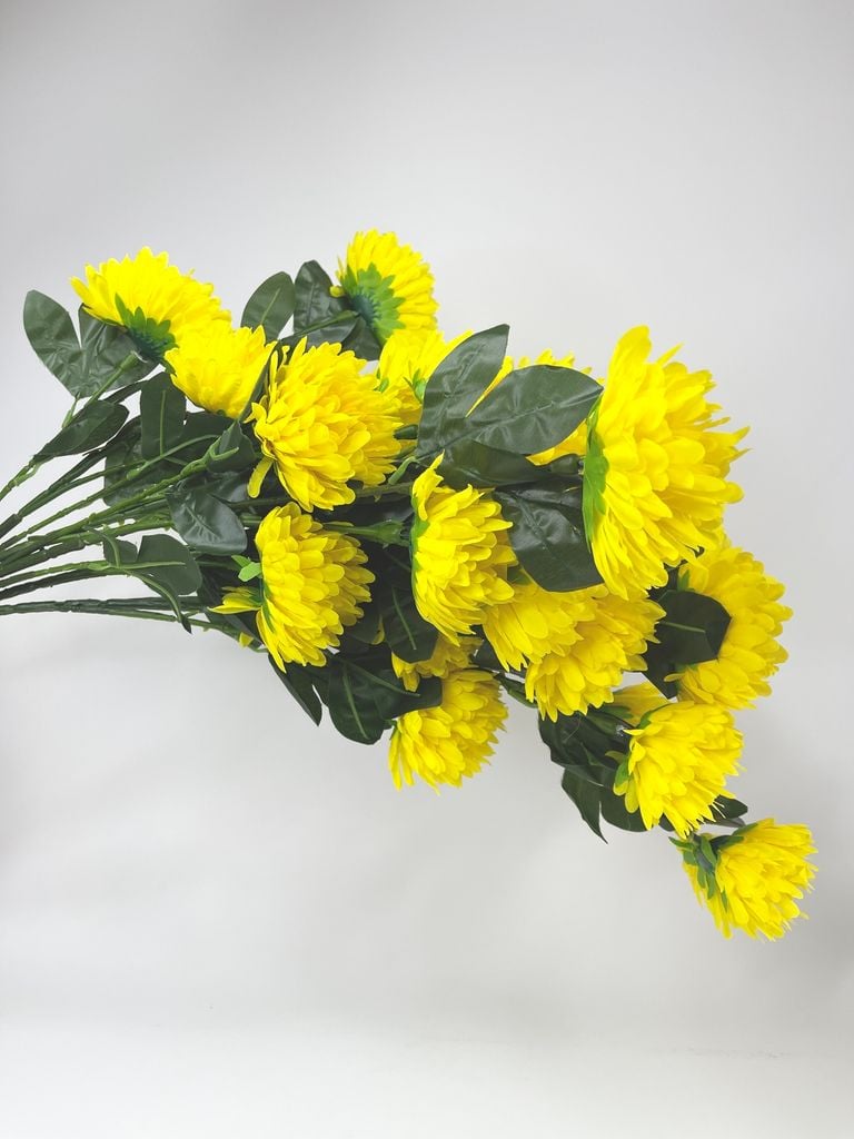 Hoa giả trang trí, hoa Cúc đặt bàn thờ trang trí hoa to dày dặn loại xịn - Dài 95cm