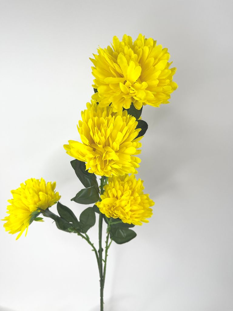 Hoa giả trang trí, hoa Cúc đặt bàn thờ trang trí hoa to dày dặn loại xịn - Dài 95cm