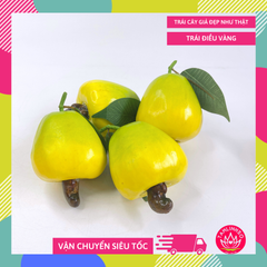 Trái điều giả giống như thật, mô hình trái cây giả trang trí cao cấp - Quả điều vàng