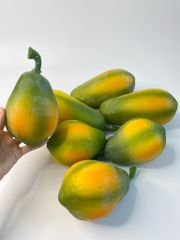 Trái Đu đủ giả đẹp tự nhiên, trái cây giả trang trí loại xịn giống thật 99% -  Quả đu đủ tròn