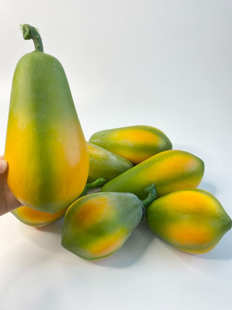 Trái Đu đủ giả giống như thật, trái cây giả mô hình giống thật 99% -  Quả đu đủ dài