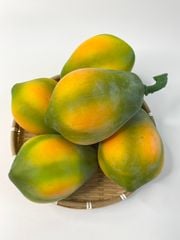 Trái Đu đủ giả đẹp tự nhiên, trái cây giả trang trí loại xịn giống thật 99% -  Quả đu đủ tròn