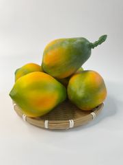 Trái Đu đủ giả đẹp tự nhiên, trái cây giả trang trí loại xịn giống thật 99% -  Quả đu đủ tròn