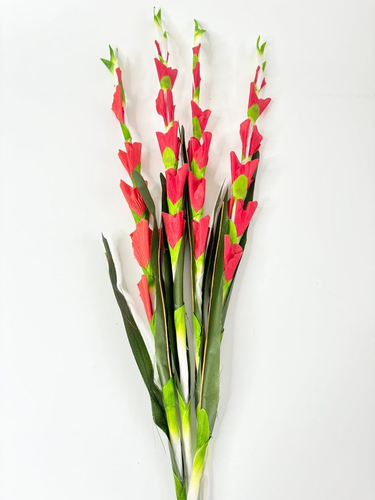 Hoa giả trang trí - Bó hoa Lay ơn giả, hoa dơn vải dài 83cm - Bó 10 nhánh