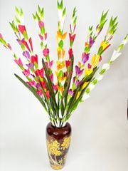 Hoa giả trang trí - Bó hoa Lay ơn giả, hoa dơn vải dài 83cm - Bó 10 nhánh