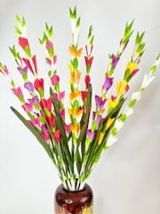 Hoa giả trang trí - Bó hoa Lay ơn giả, hoa dơn vải dài 83cm - Bó 10 nhánh