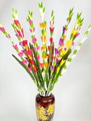 Hoa giả trang trí - Bó hoa Lay ơn giả, hoa dơn vải dài 83cm - Bó 10 nhánh