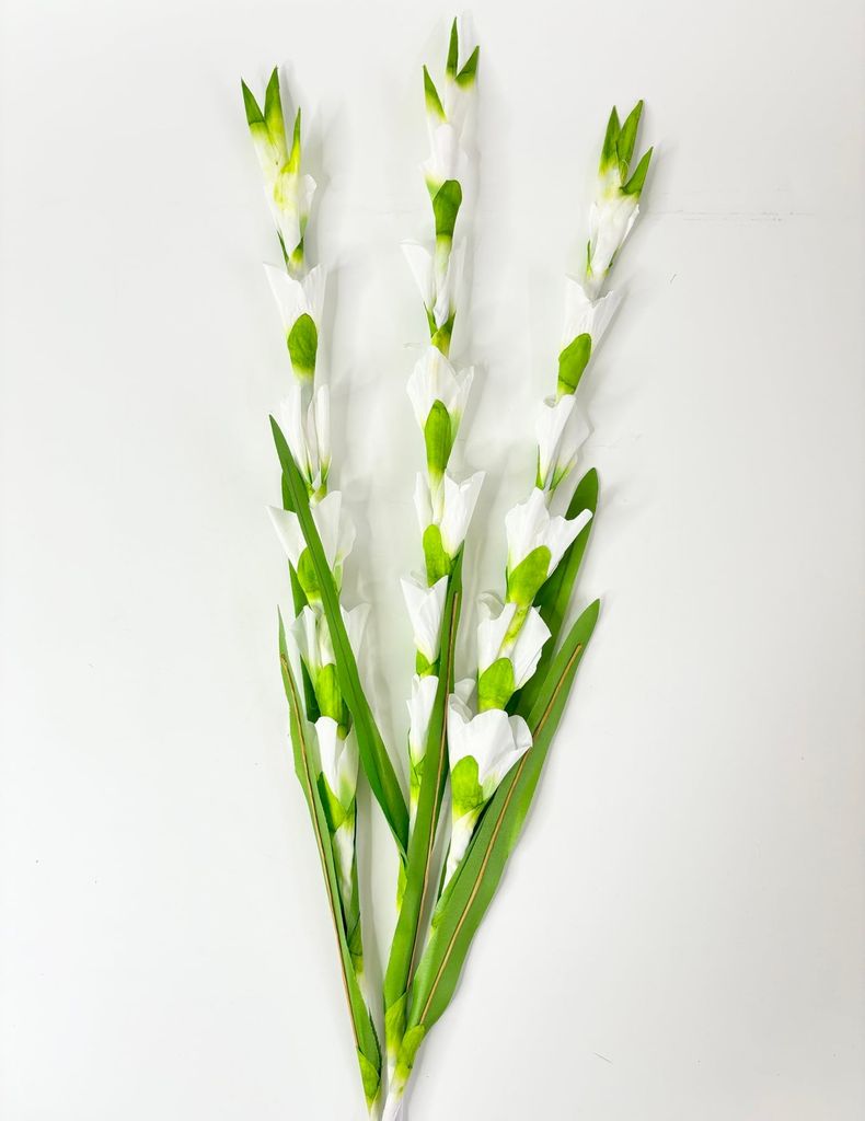Hoa giả trang trí - Bó hoa Lay ơn giả, hoa dơn vải dài 83cm - Bó 10 nhánh