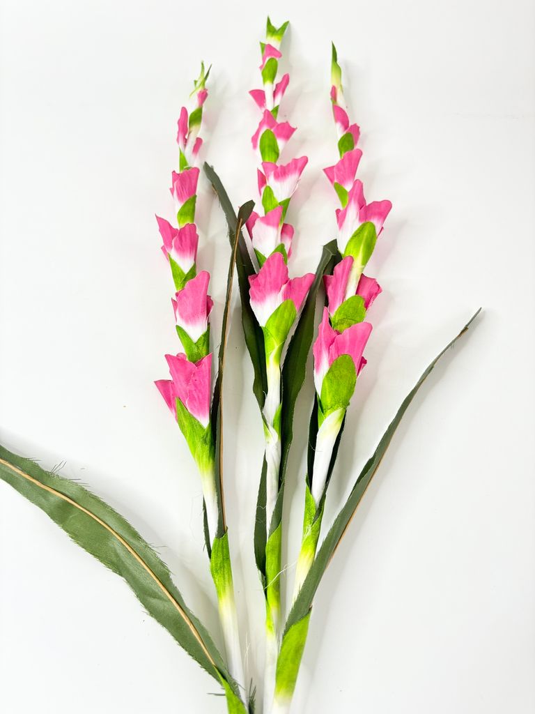 Hoa giả trang trí - Bó hoa Lay ơn giả, hoa dơn vải dài 83cm - Bó 10 nhánh