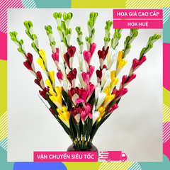 Hoa giả trang trí, Bó hoa Huệ giả, hoa huệ cắm bàn thờ siêu đẹp dài 78cm - Bó 10 nhánh