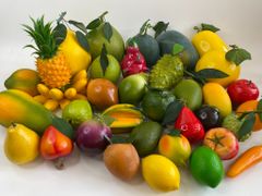 Trái cây giả trang trí xe bán sinh tố hút khách, trái cây giả chưng quầy nước ép xe sinh tố trái cây - Loại xịn bền