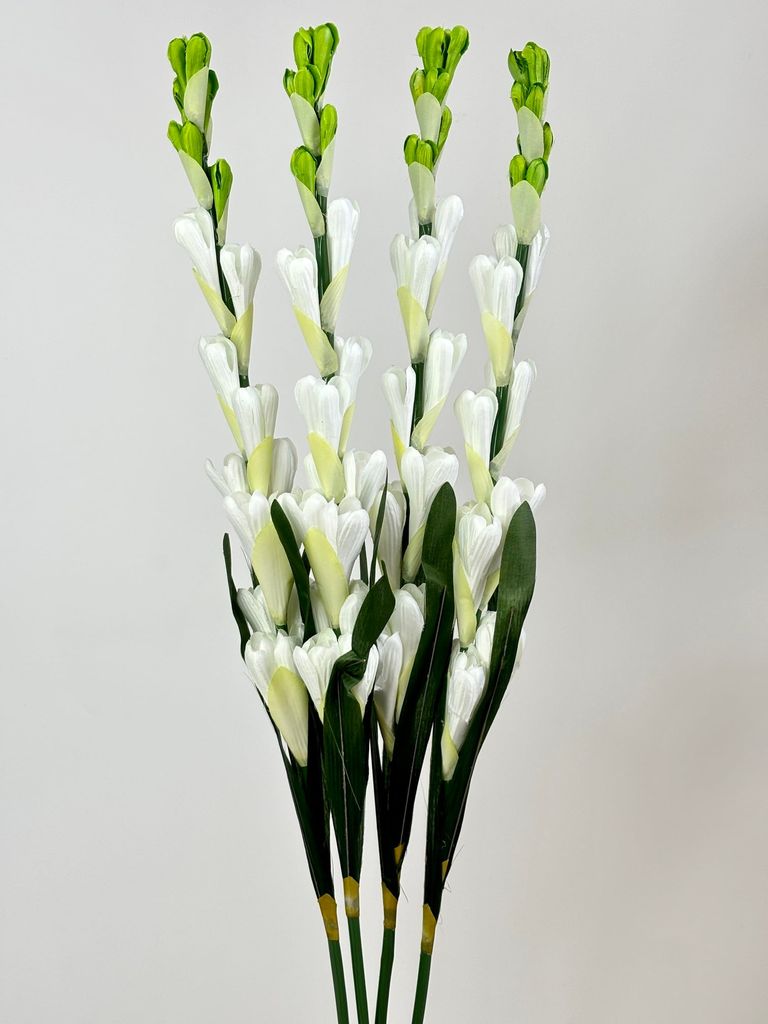 Hoa giả trang trí, Bó hoa Huệ giả, hoa huệ cắm bàn thờ siêu đẹp dài 78cm - Bó 10 nhánh