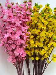Hoa Tết, hoa mai hoa đào giả trang trí tết, cành hoa Mai giả trang trí, decor loại đẹp dày dặn - Dài 95cm