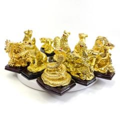 Bộ tượng phong thủy 12 Con Giáp mạ vàng sang trọng - Trọn bộ tượng 12 con giáp mạ vàng sáng bóng