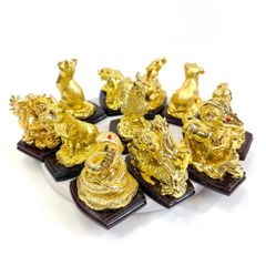 Bộ tượng phong thủy 12 Con Giáp mạ vàng sang trọng - Trọn bộ tượng 12 con giáp mạ vàng sáng bóng