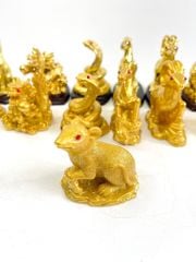 Bộ tượng 12 Con Giáp phong thủy để bàn - Trọn bộ tượng 12 con giáp nhũ vàng