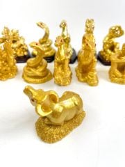 Bộ tượng 12 Con Giáp phong thủy để bàn - Trọn bộ tượng 12 con giáp nhũ vàng