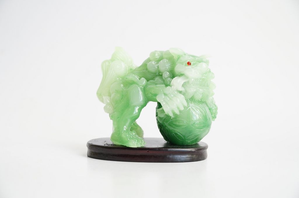 Cặp tượng Kỳ Lân xanh trấn trạch - Cao 8cm