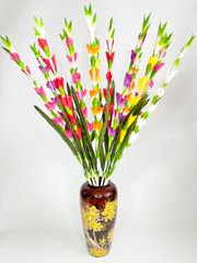 Hoa giả trang trí, cành hoa Lay ơn giả màu sắc tự nhiên cành dài 83cm, hoa cắm bàn thờ loại đẹp