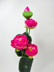 Hoa giả trang trí, hoa sen giả, cành hoa Sen giả, hoa sen xốp cao cấp màu sắc tươi đẹp - Dài 85cm