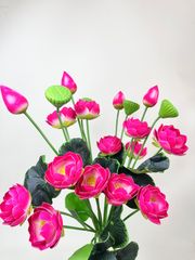 Hoa giả trang trí, hoa sen giả, cành hoa Sen giả, hoa sen xốp cao cấp màu sắc tươi đẹp - Dài 85cm