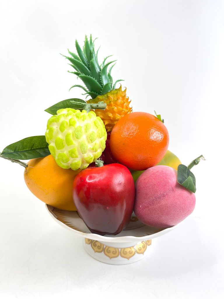 Hoa quả giả chưng bàn thờ, trái cây giả đặt trang trí đền chùa, am miếu ngoài trời bền đẹp - Loại VIP đặc ruột, giống thật 99.99%