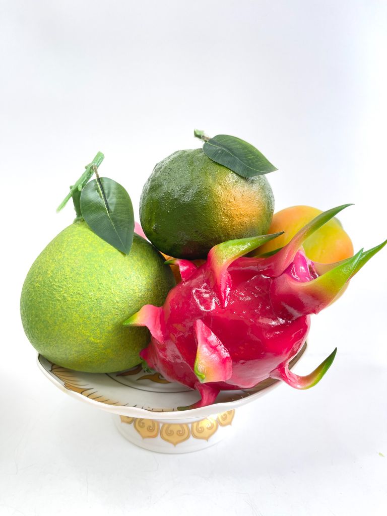 Hoa quả giả chưng bàn thờ, trái cây giả đặt trang trí đền chùa, am miếu ngoài trời bền đẹp - Loại VIP đặc ruột, giống thật 99.99%