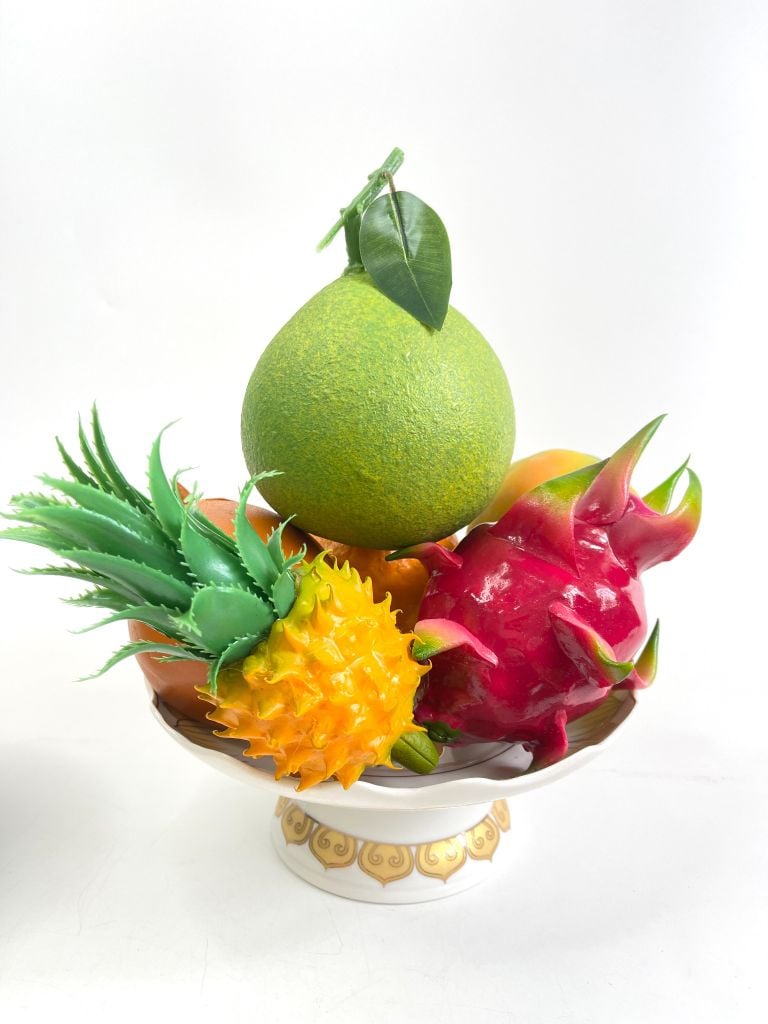 Hoa quả giả chưng bàn thờ, trái cây giả đặt trang trí đền chùa, am miếu ngoài trời bền đẹp - Loại VIP đặc ruột, giống thật 99.99%