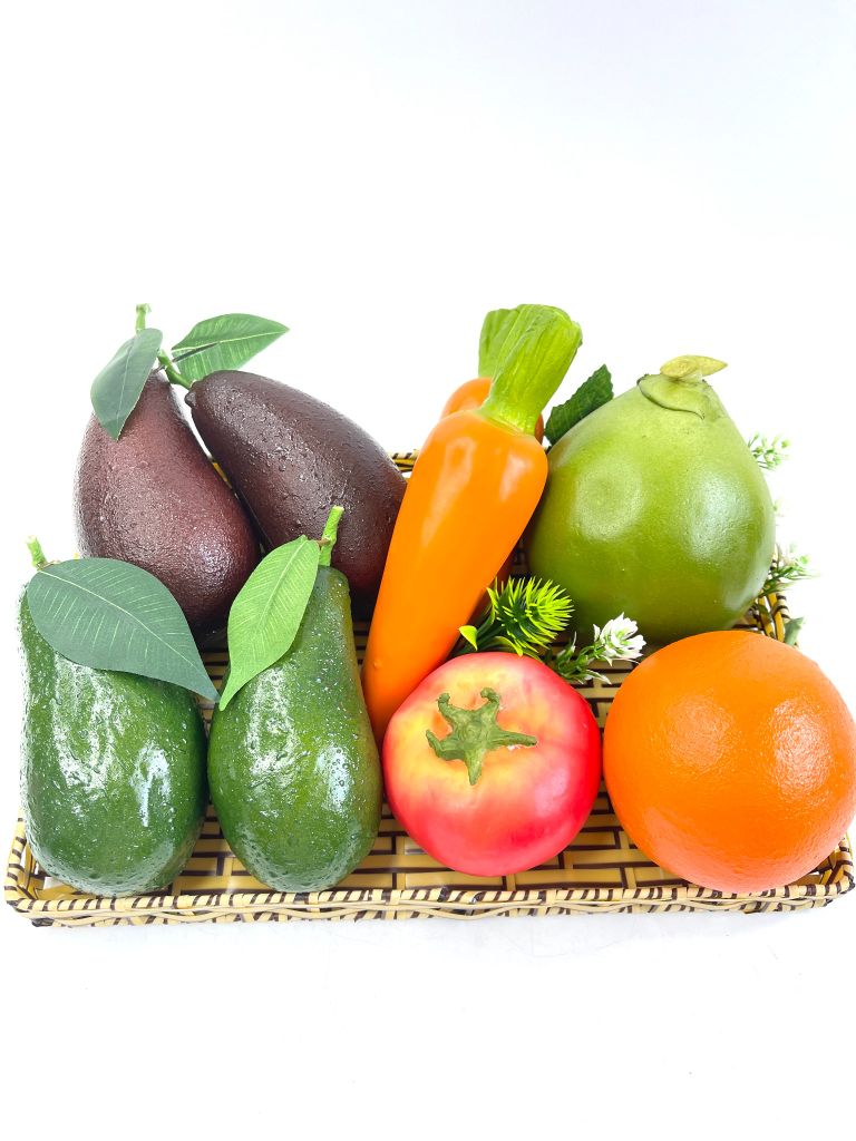 Trái Bơ giả trang trí xe sinh tố nước ép, mô hình trái cây giả cao cấp quả bơ xanh