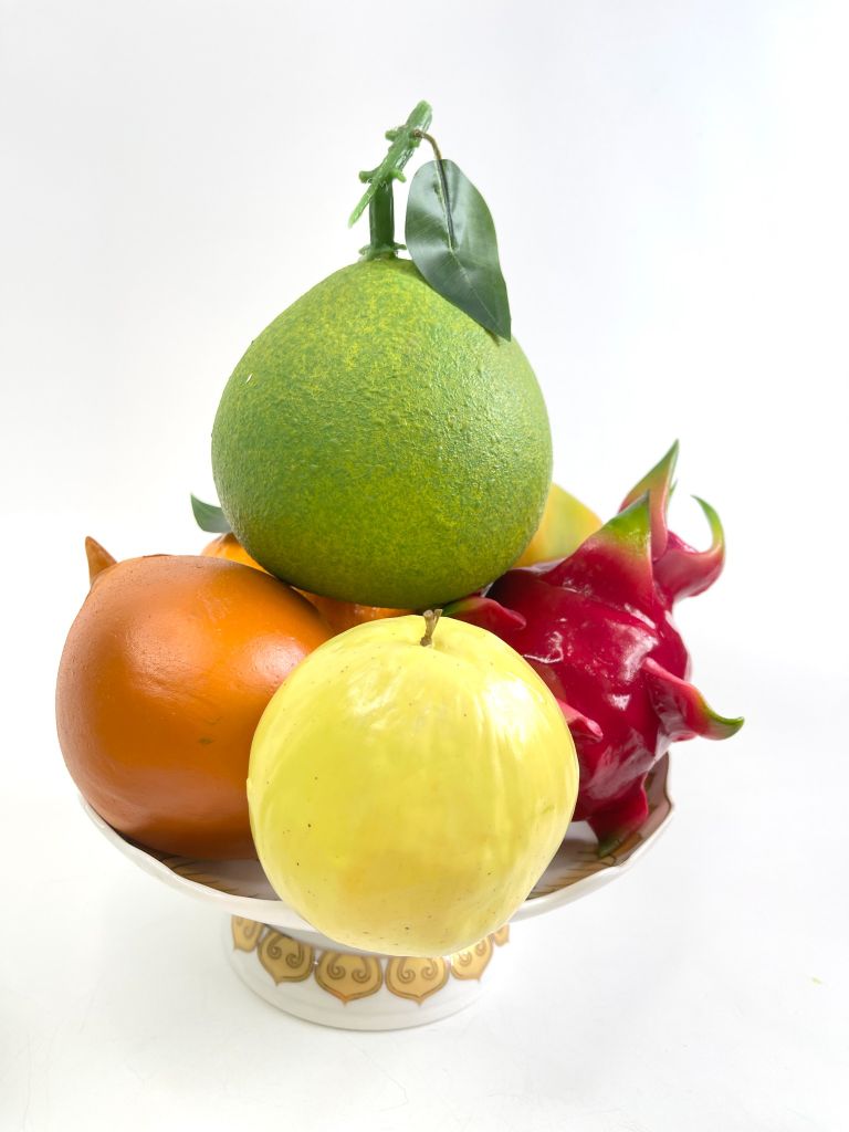 Hoa quả giả chưng bàn thờ, trái cây giả đặt trang trí đền chùa, am miếu ngoài trời bền đẹp - Loại VIP đặc ruột, giống thật 99.99%