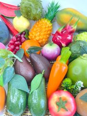 Trái cây giả trang trí xe bán sinh tố hút khách, trái cây giả chưng quầy nước ép xe sinh tố trái cây - Loại xịn bền