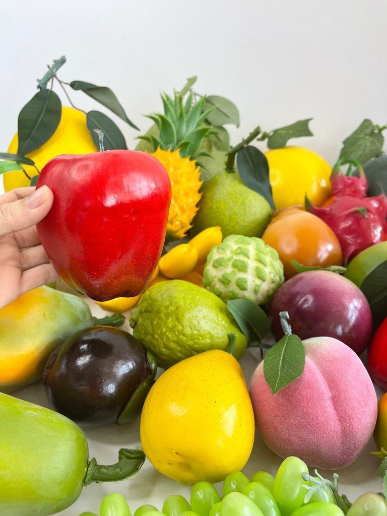 TráiTáo giả đẹp như thật, mô hình trái cây giả trang trí cao cấp quả Táo xanh